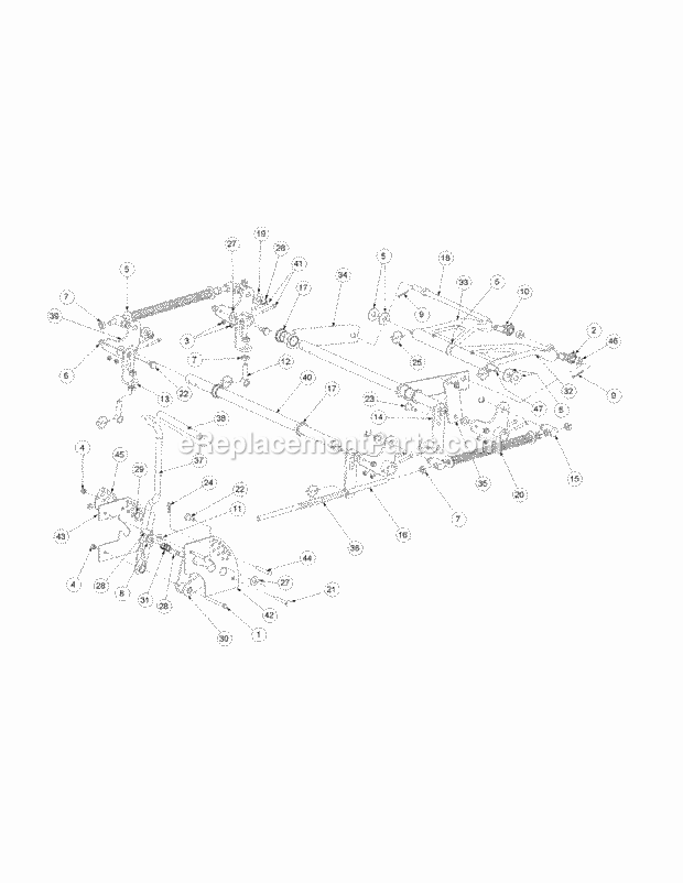 Lift Assembly Diagram and Parts List for M60-KW 53CB5D8X750 Cub Cadet Sprayer